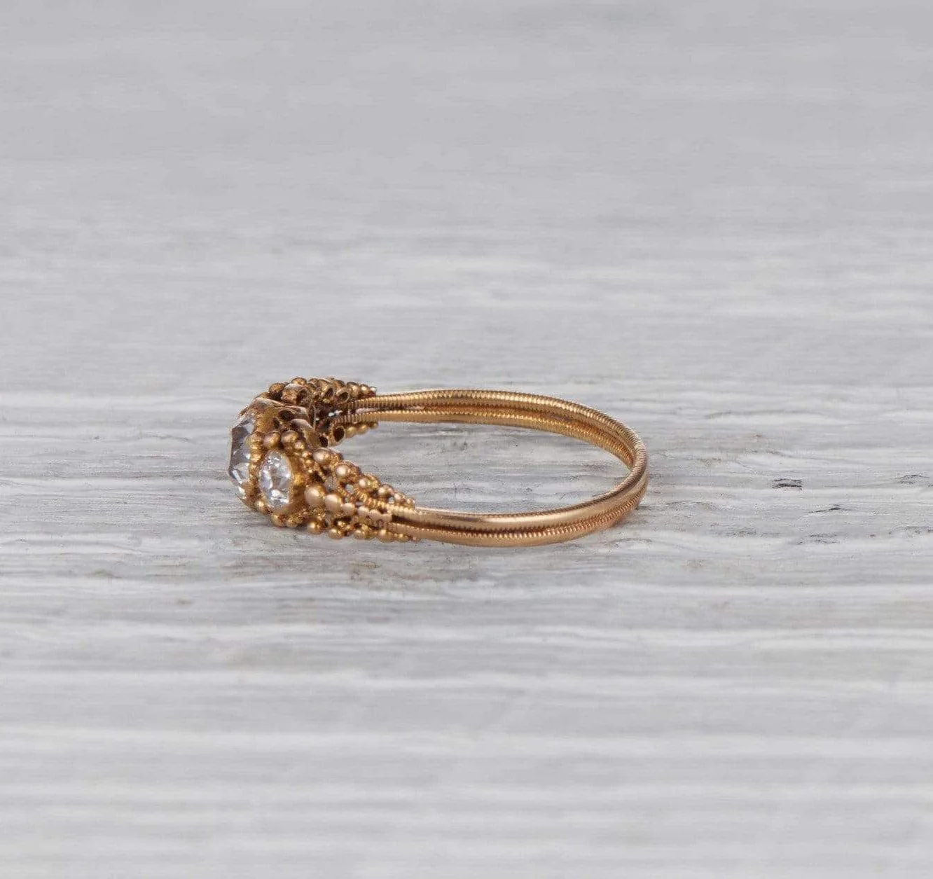 .49 Carat Victorian Three Stone Antique Ring - Image 3