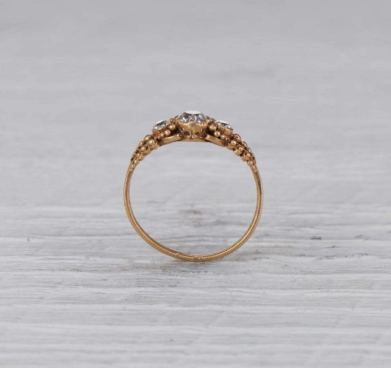 .49 Carat Victorian Three Stone Antique Ring - Image 4