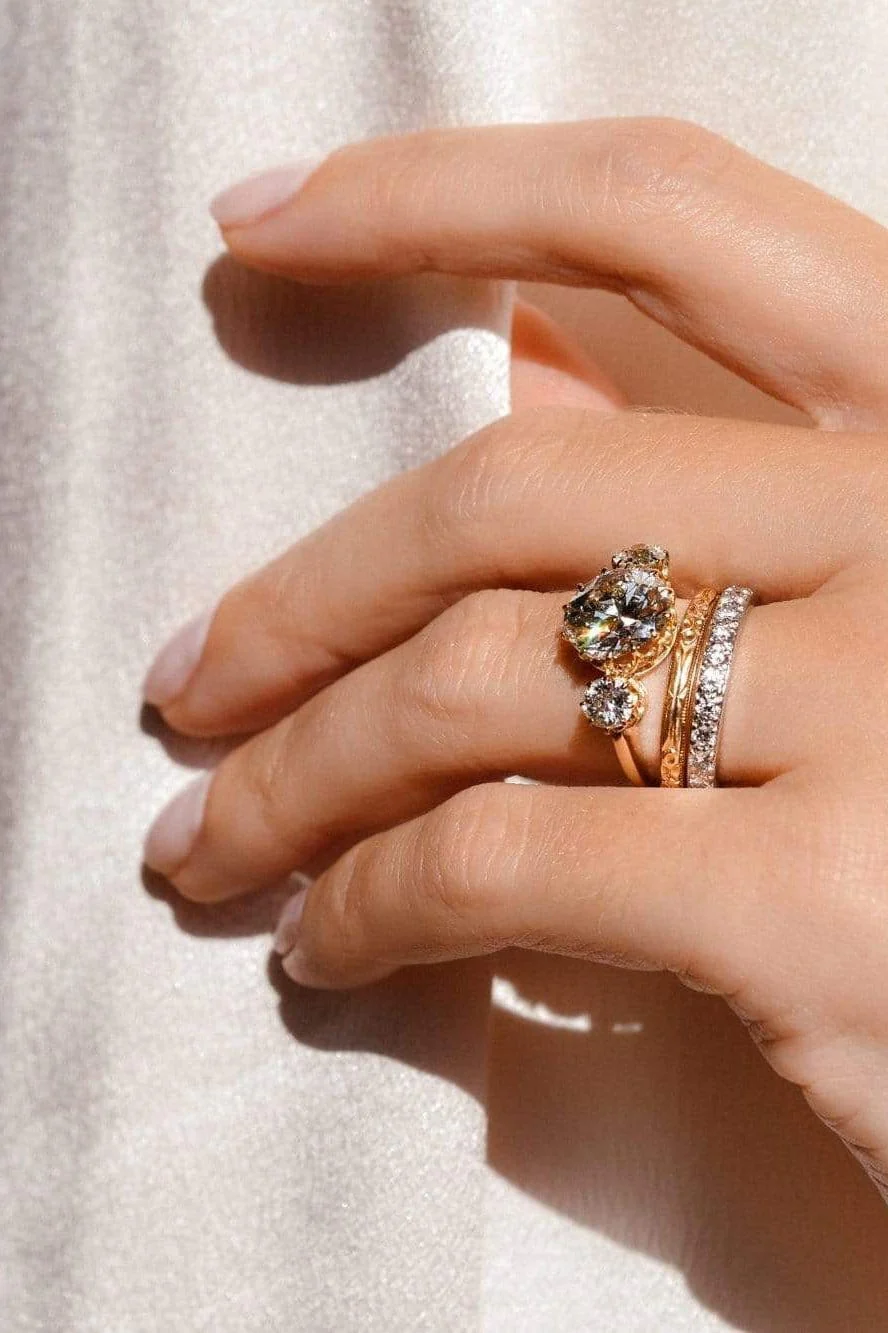 Victorian 3.04 Carat Three-Stone Old European Diamond and Gold Ring - Image 6