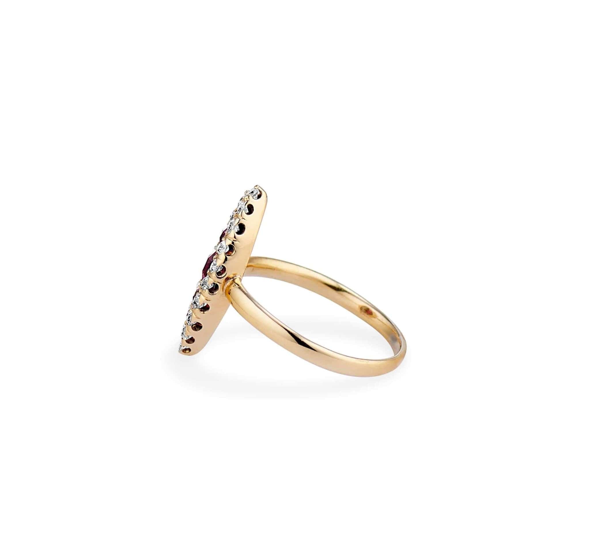 Tiffany & Co. Ruby & Diamond Navette Ring - Image 3