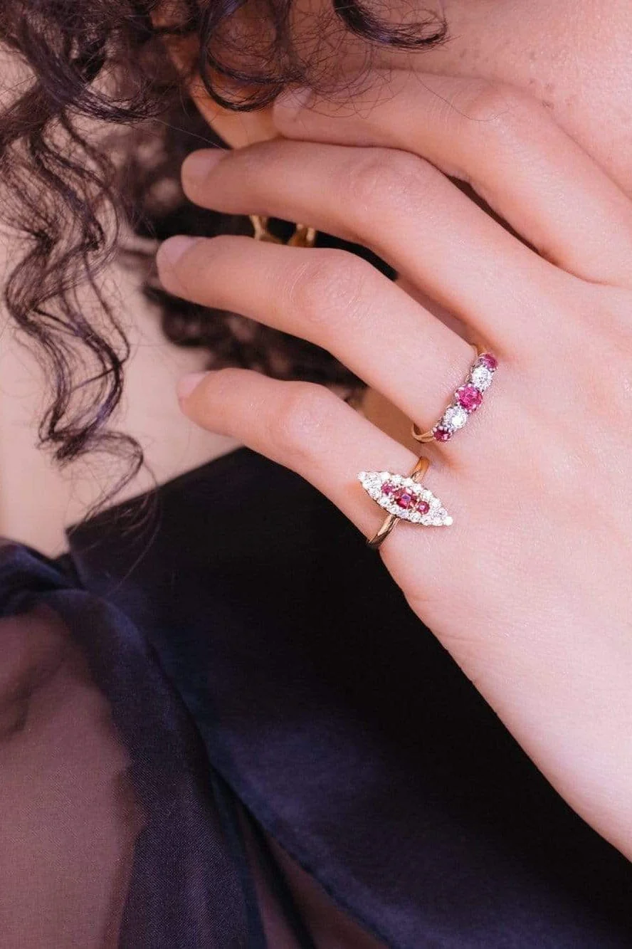 Tiffany & Co. Ruby & Diamond Navette Ring - Image 5