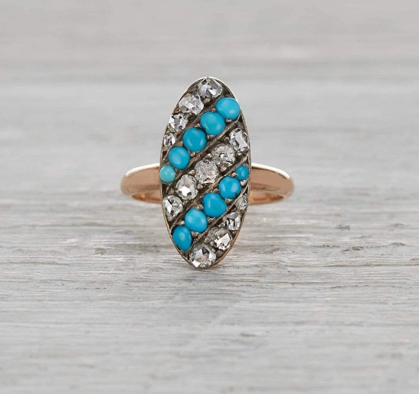 Victorian Turquoise and Diamond Ring - Image 2