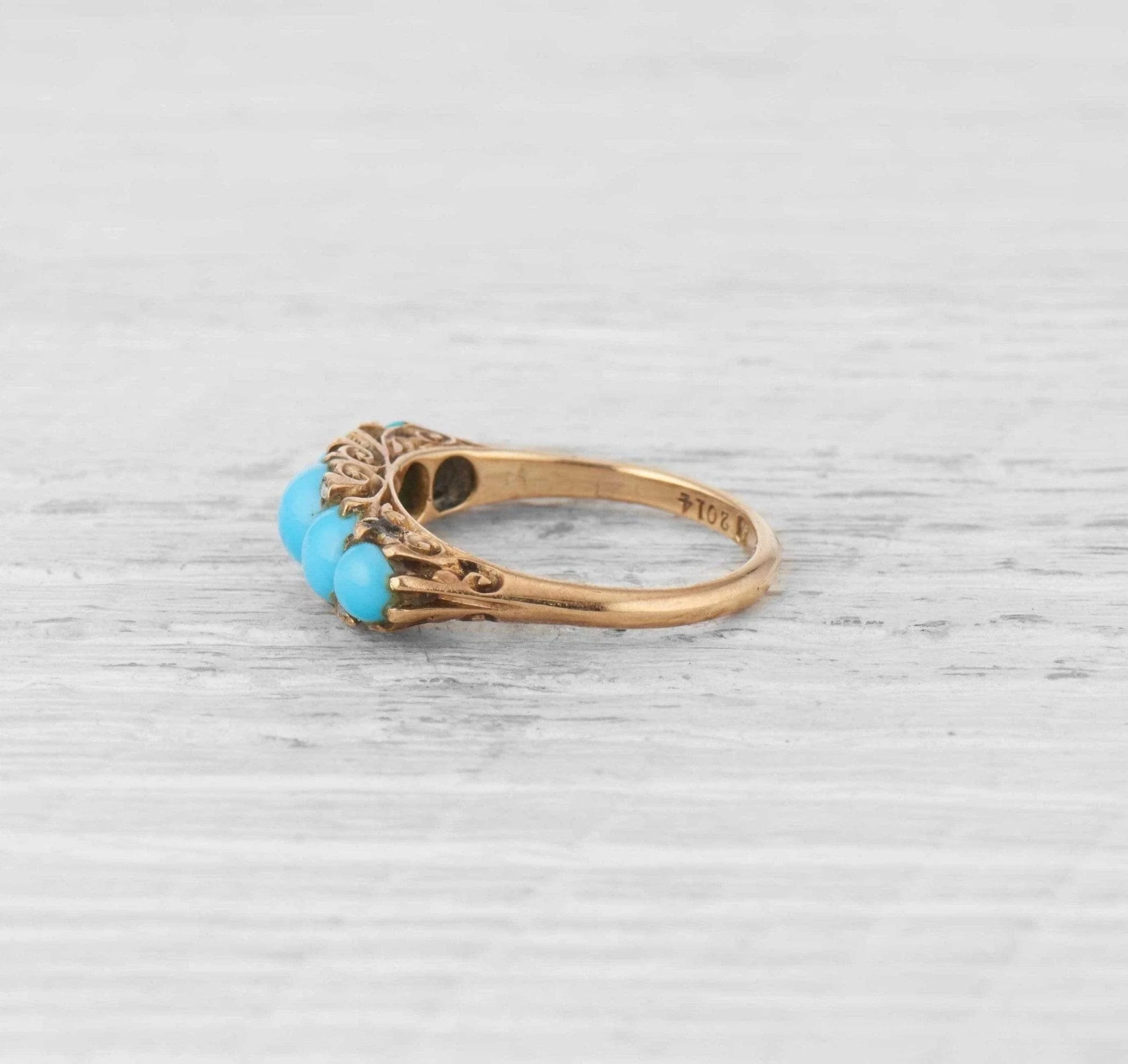Victorian Turquoise Half Hoop Band - Image 3