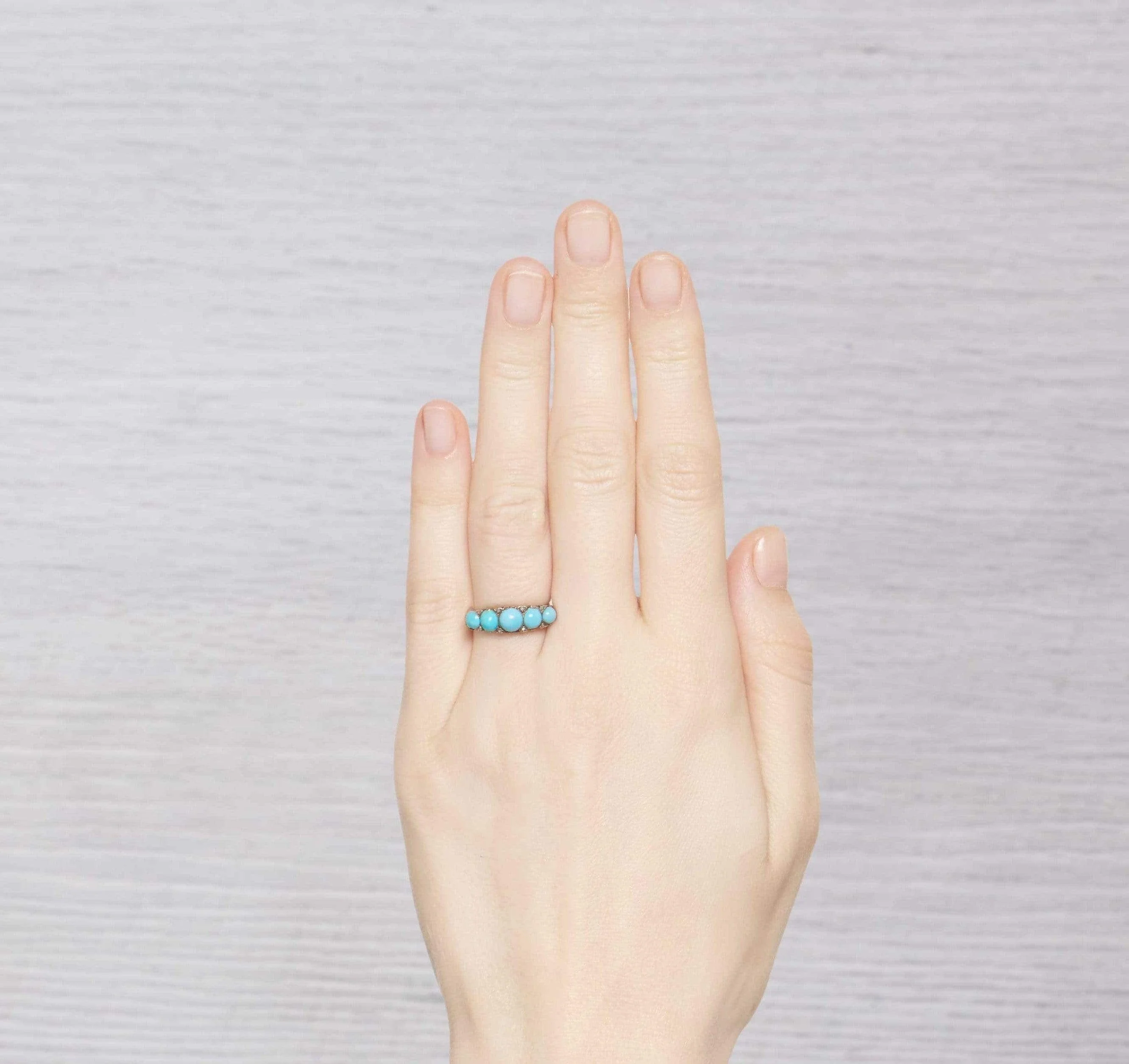 Victorian Turquoise Half Hoop Band - Image 5