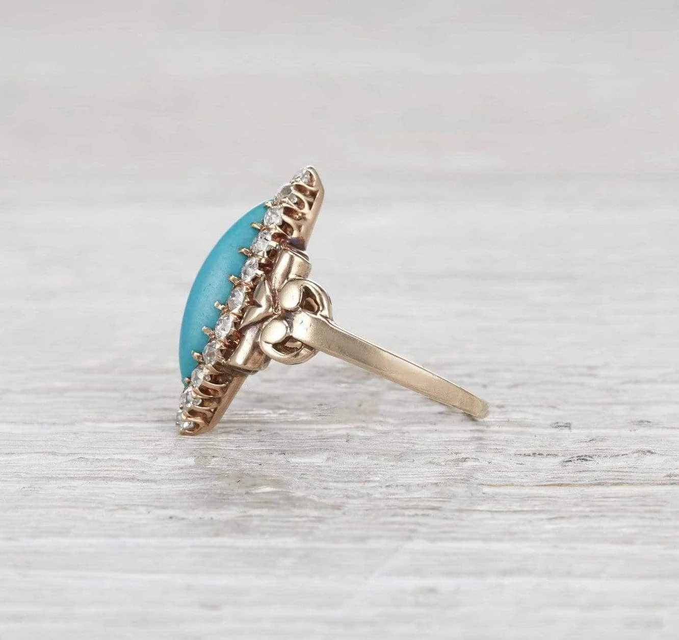 Victorian Turquoise Navette Ring - Image 3