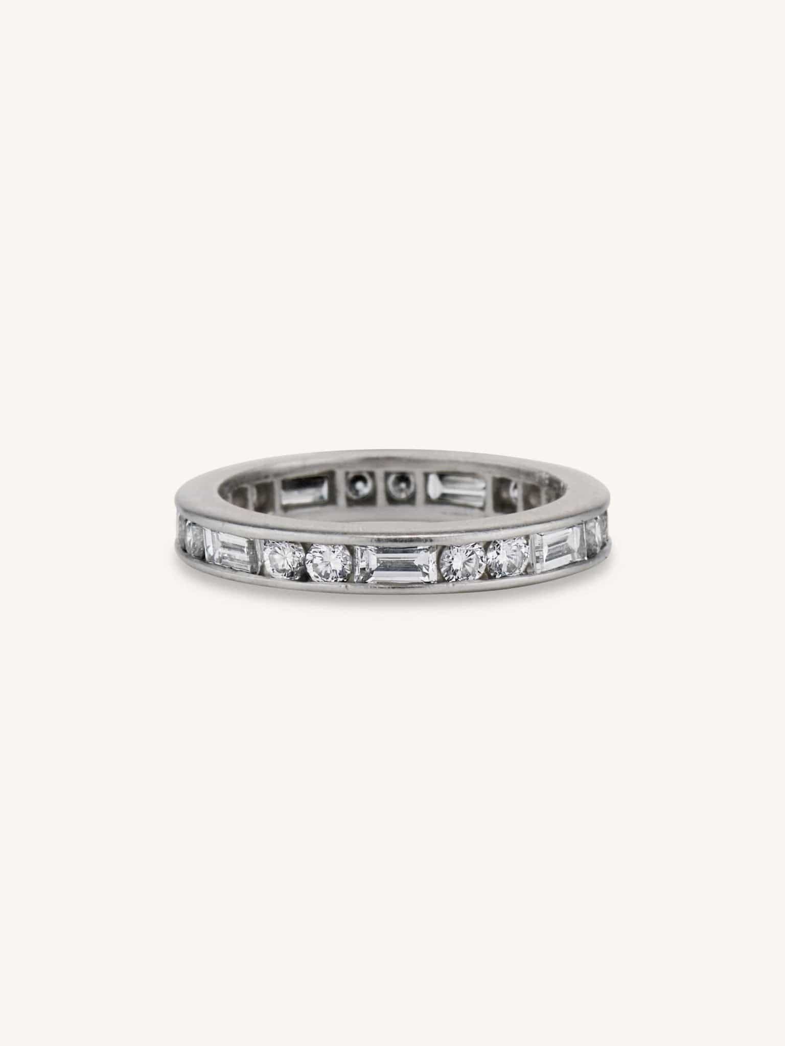 Art Deco Baguette & Transitional Cut Diamond Eternity Band - Image 2