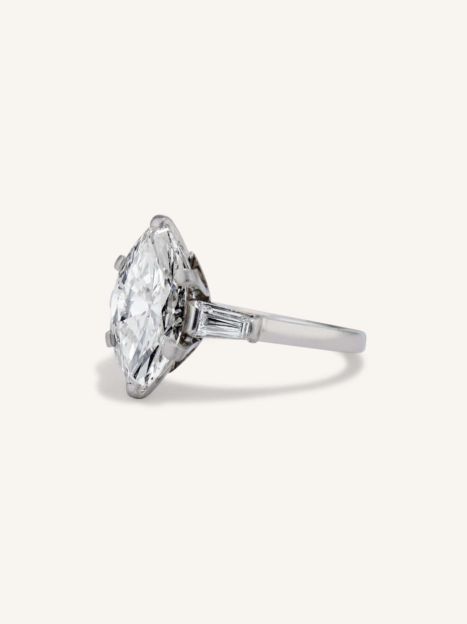 Bulgari 3.03 Carat Marquise Diamond Vintage Engagement Ring - Image 3