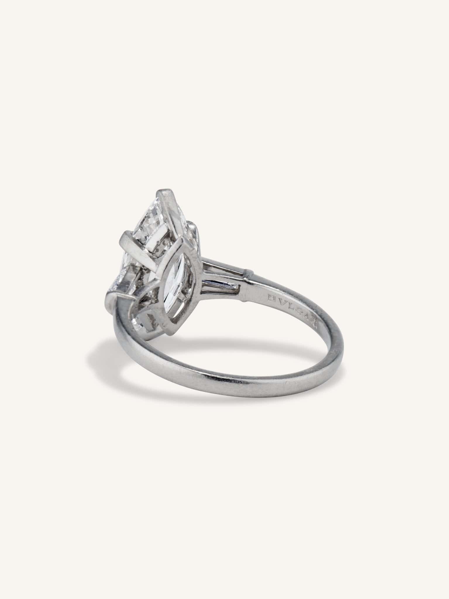 Bulgari 3.03 Carat Marquise Diamond Vintage Engagement Ring - Image 4