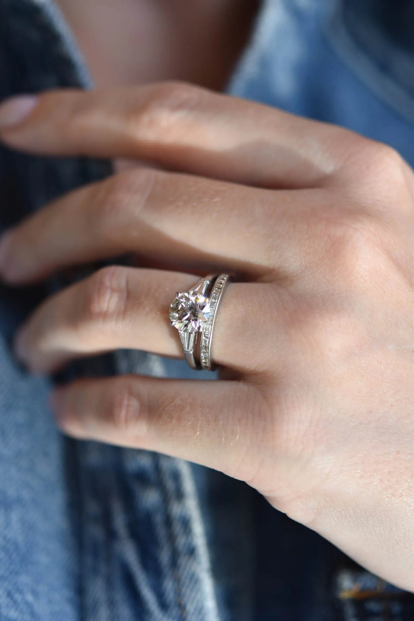 Cartier Midcentury 1.79 Carat Transitional Cut Diamond Vintage Engagement Ring - Image 2