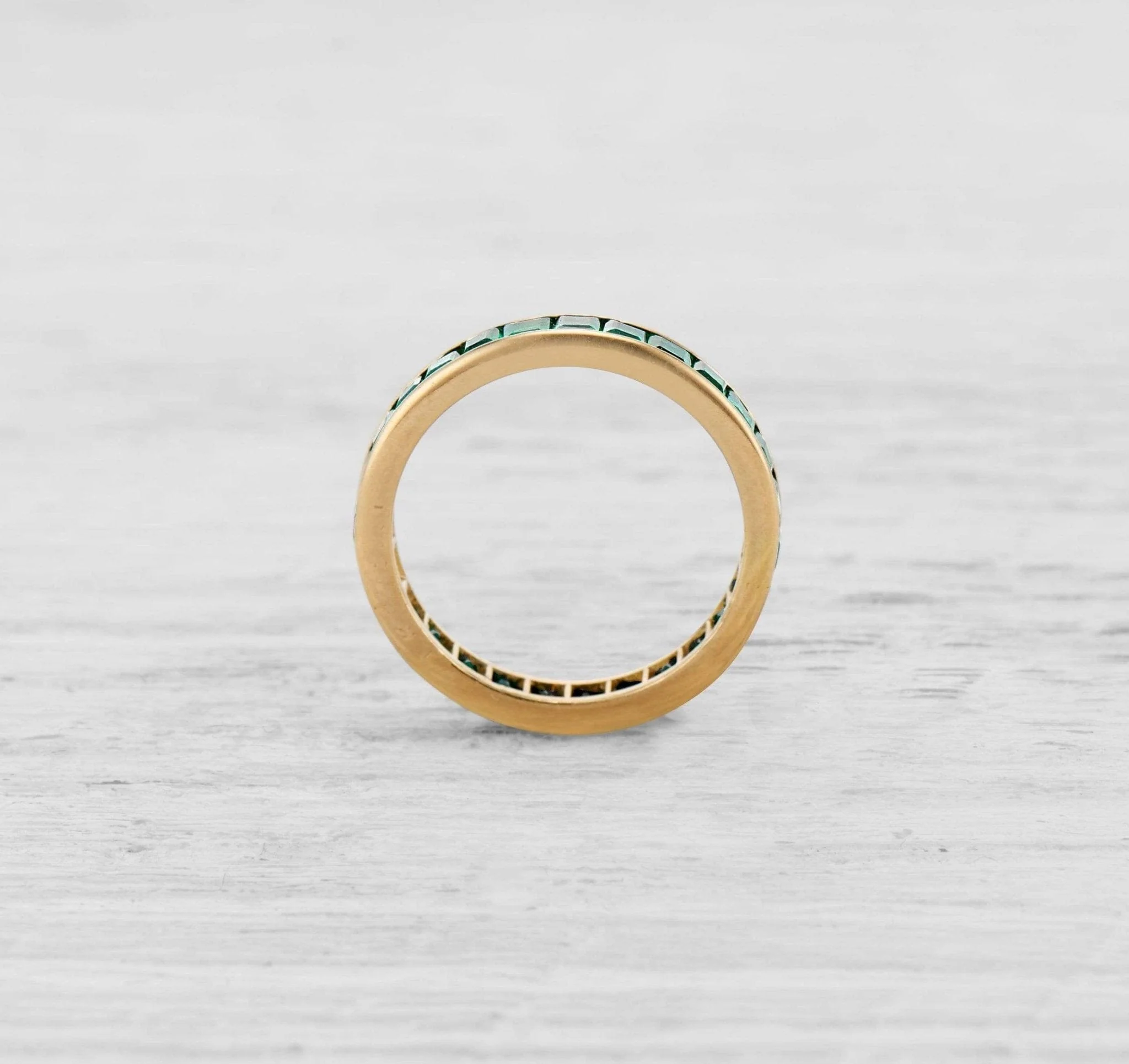 VINTAGE EMERALD ETERNITY BAND - Image 2