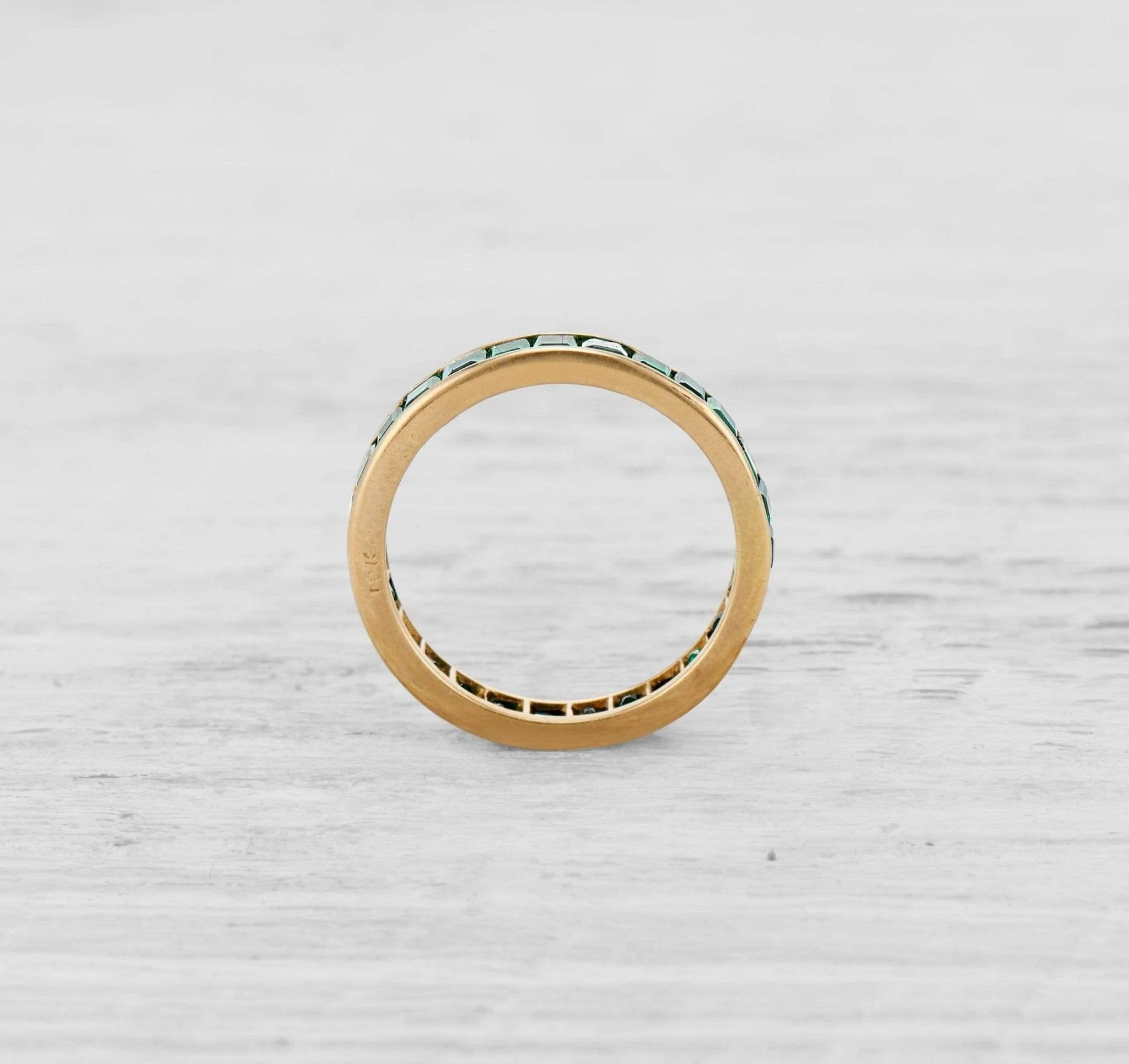 VINTAGE EMERALD ETERNITY BAND - Image 2