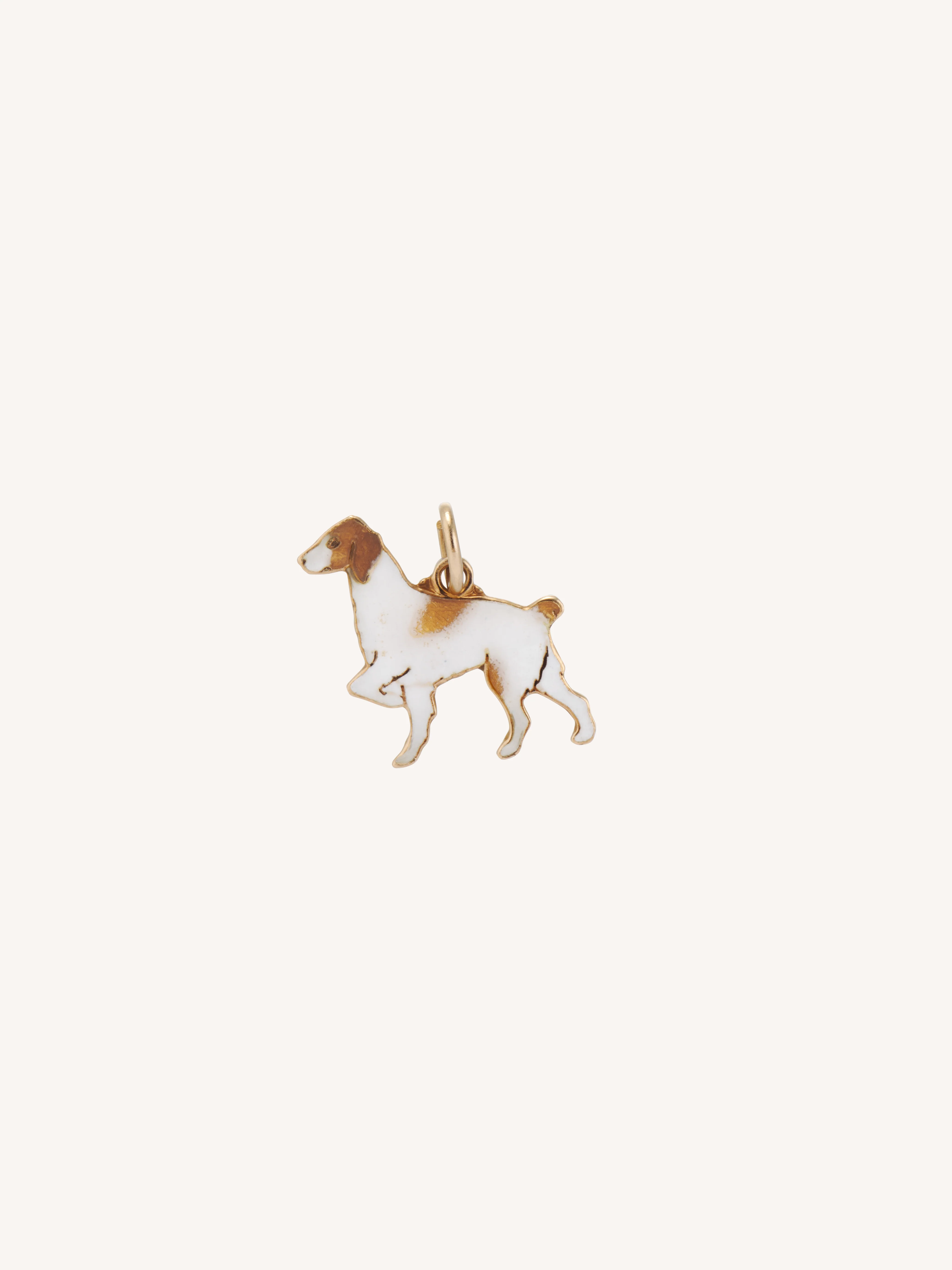Vintage Enamel Hunting Dog Pendant in 14K Gold - Image 4