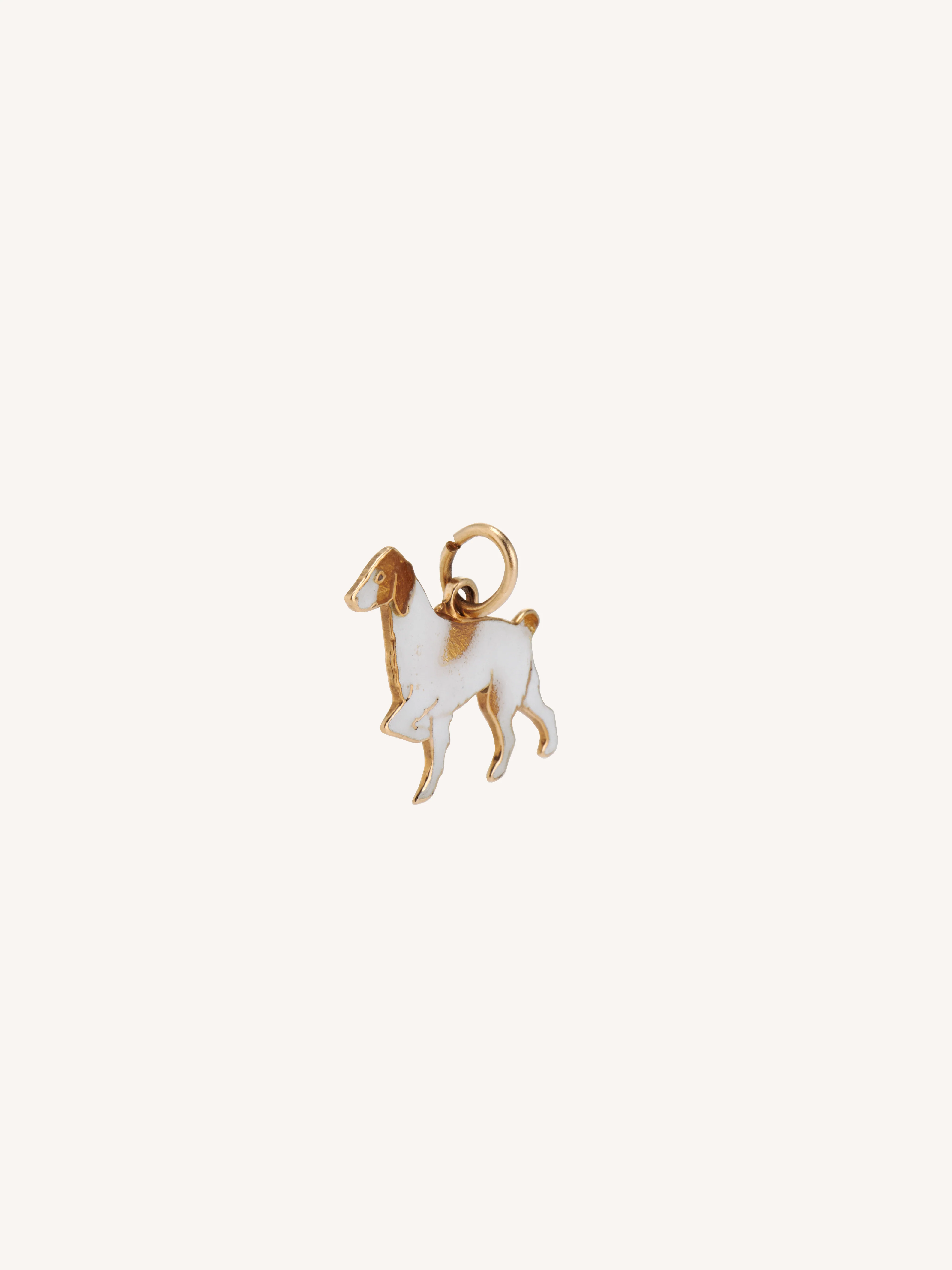 Vintage Enamel Hunting Dog Pendant in 14K Gold - Image 5