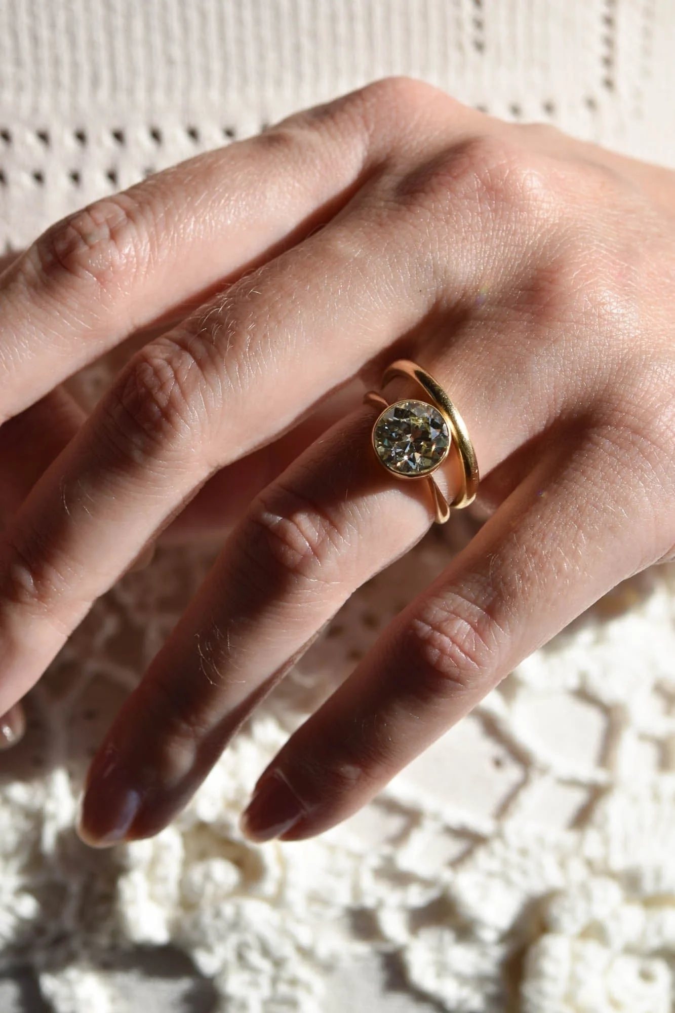Late Victorian Bezel Set 2.60 Old European Diamond Engagement Ring - Image 2