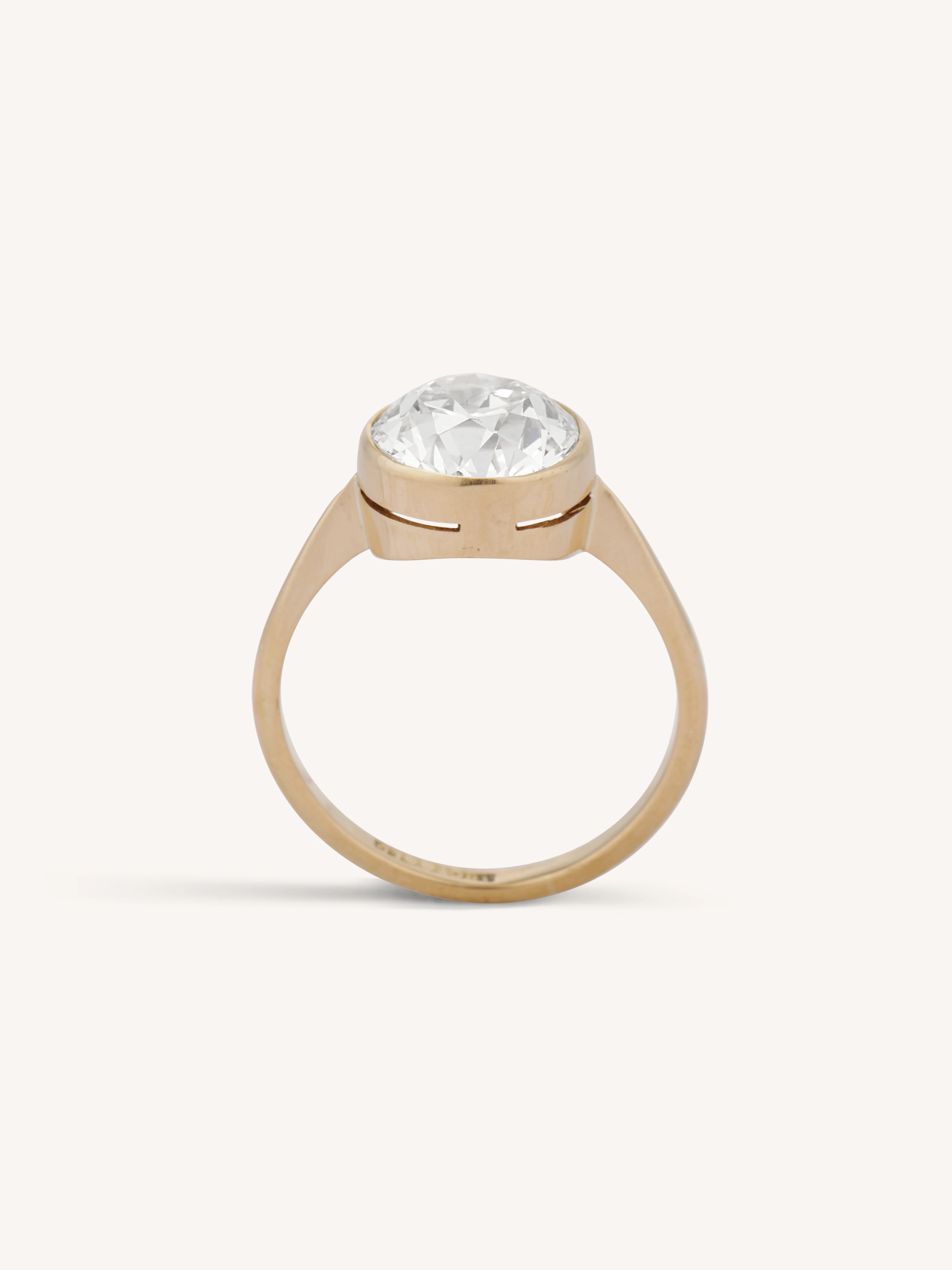 Late Victorian Bezel Set 2.60 Old European Diamond Engagement Ring - Image 8