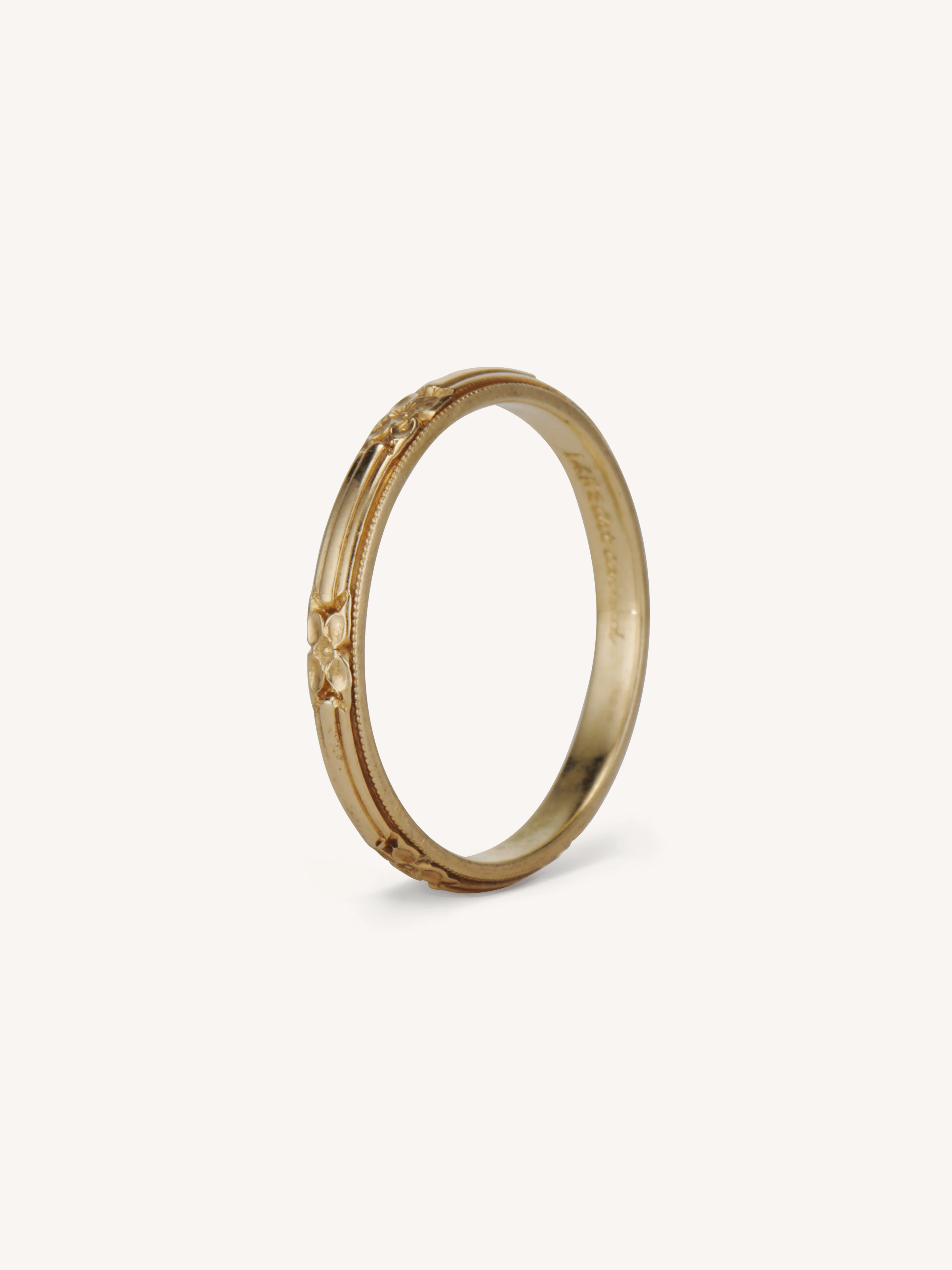 Vintage Orange Blossom Gold Wedding Band Size 5.75 - Image 3