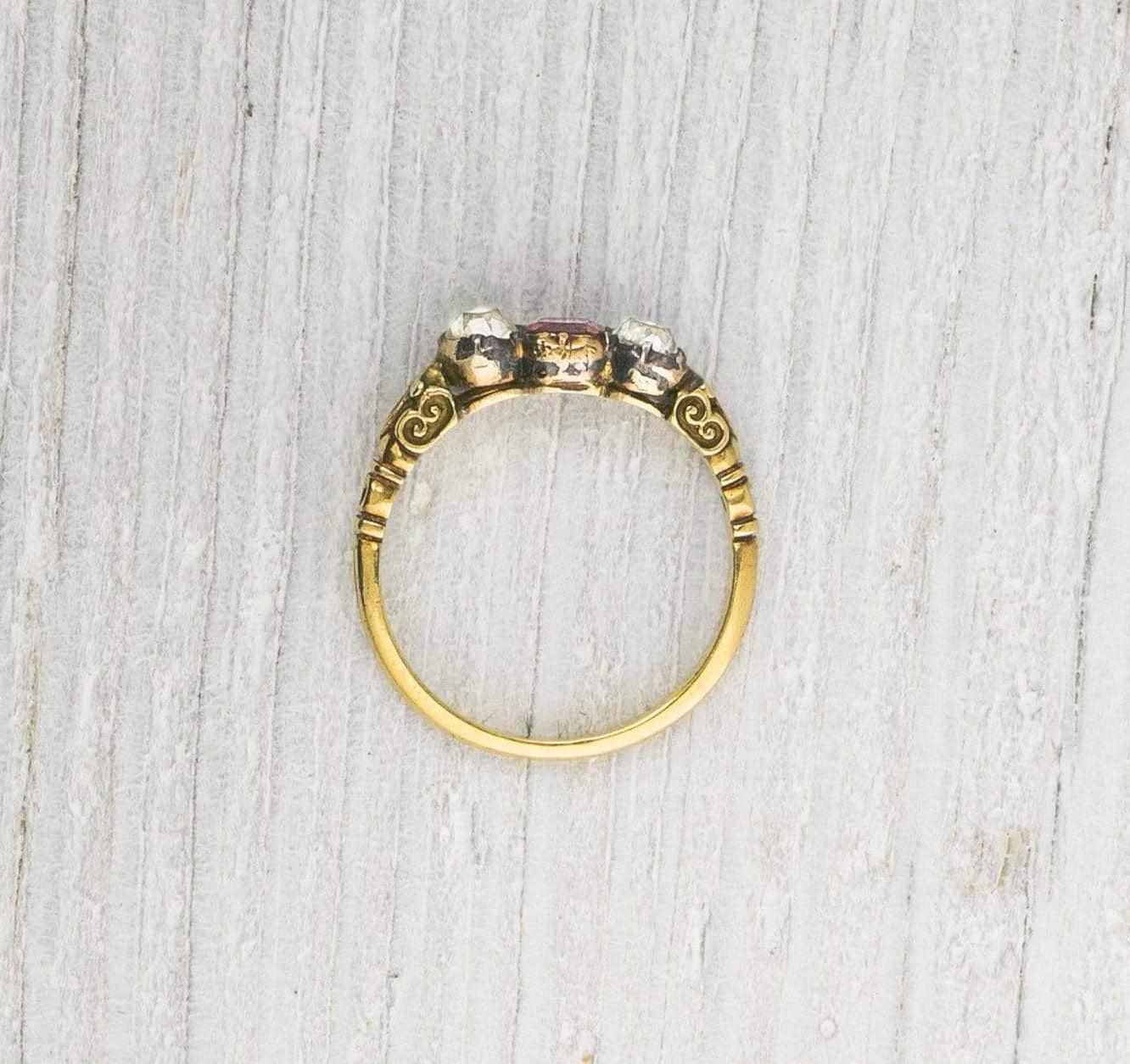 Vintage Gold and Ruby Victorian Engagement Ring - Image 4