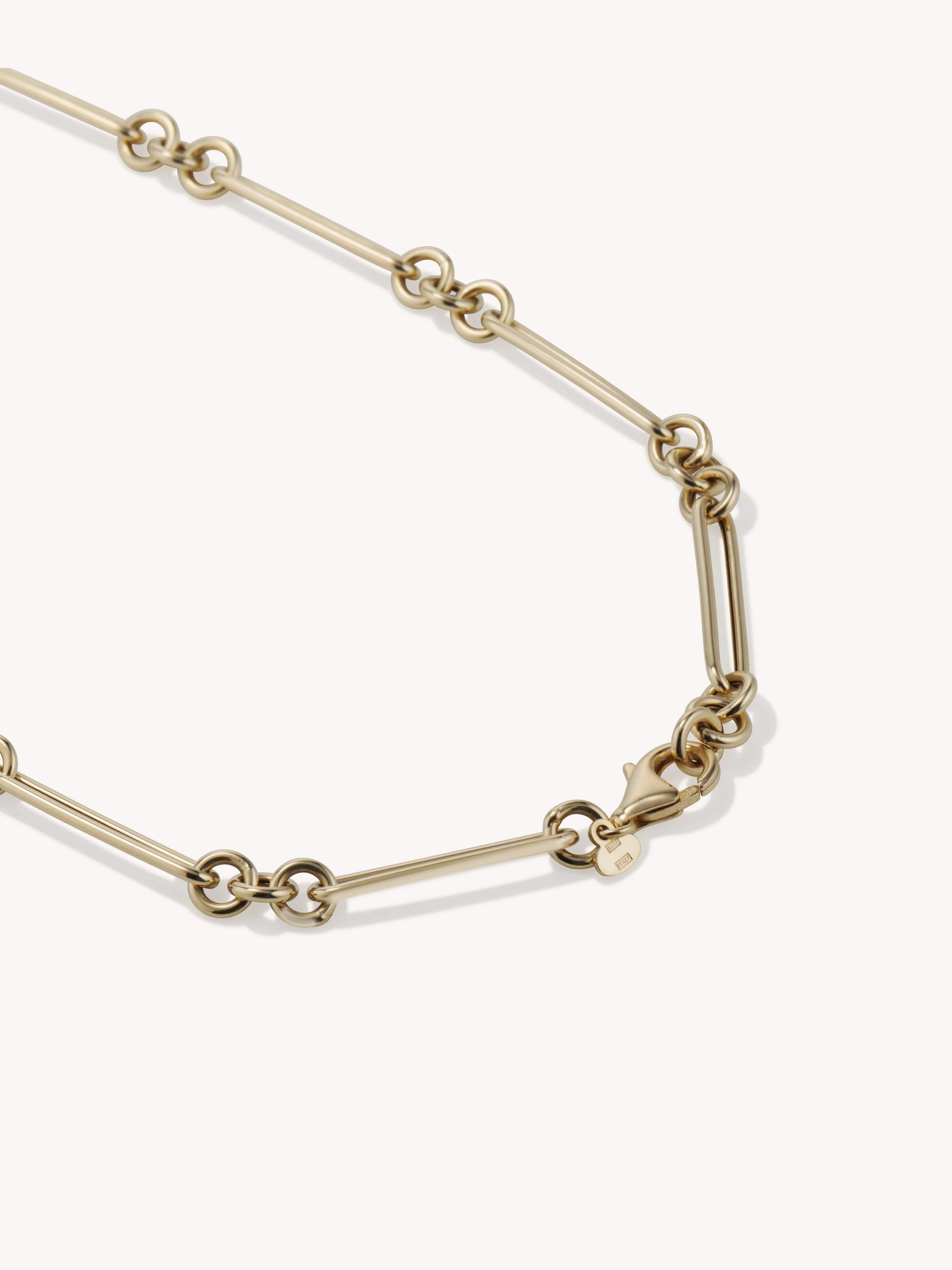 Vintage 14K Yellow Gold Paperclip Chain Necklace, Italy - Image 4