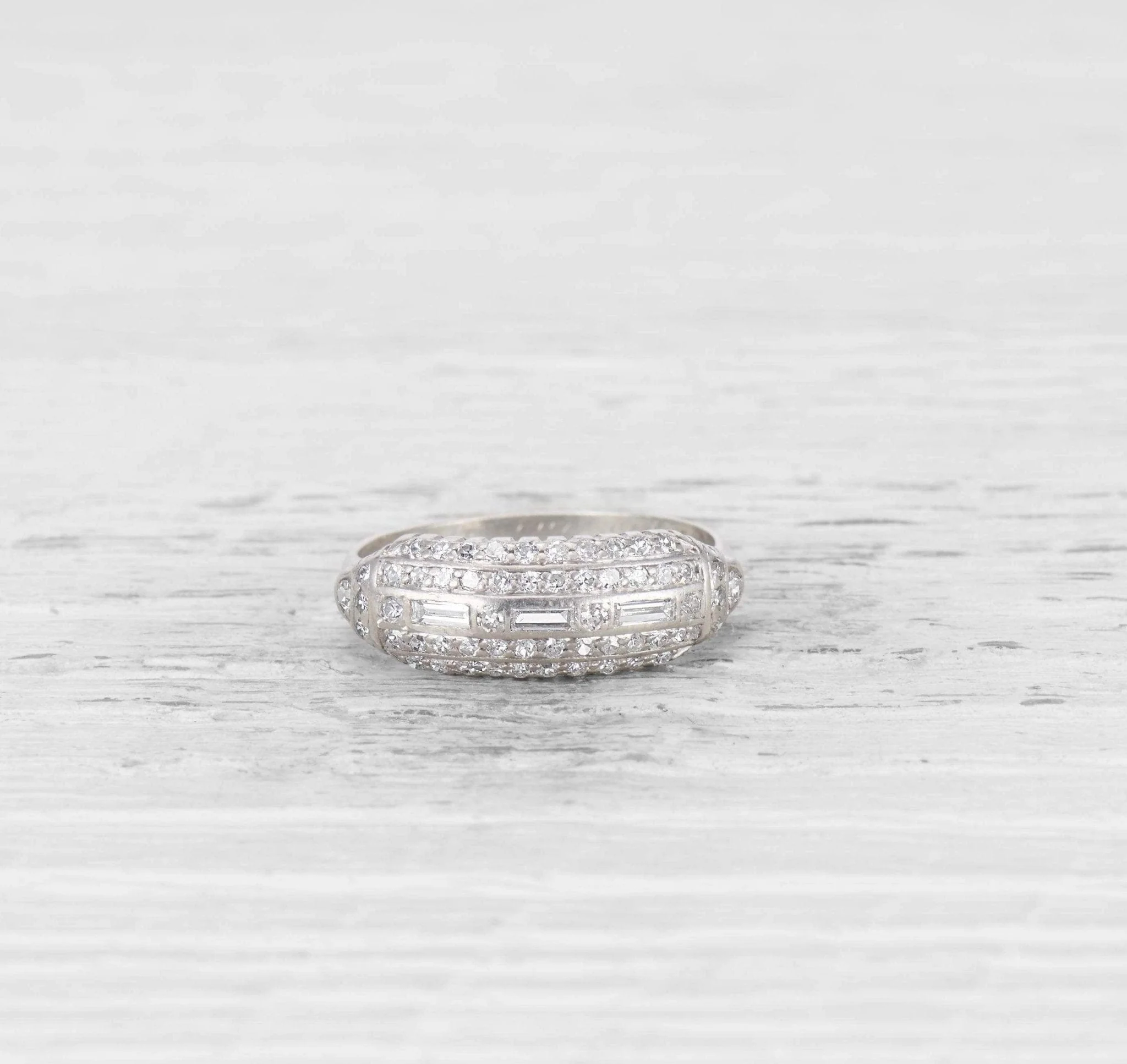 VINTAGE MID-CENTURY DIAMOND WEDDING BAND - Image 2