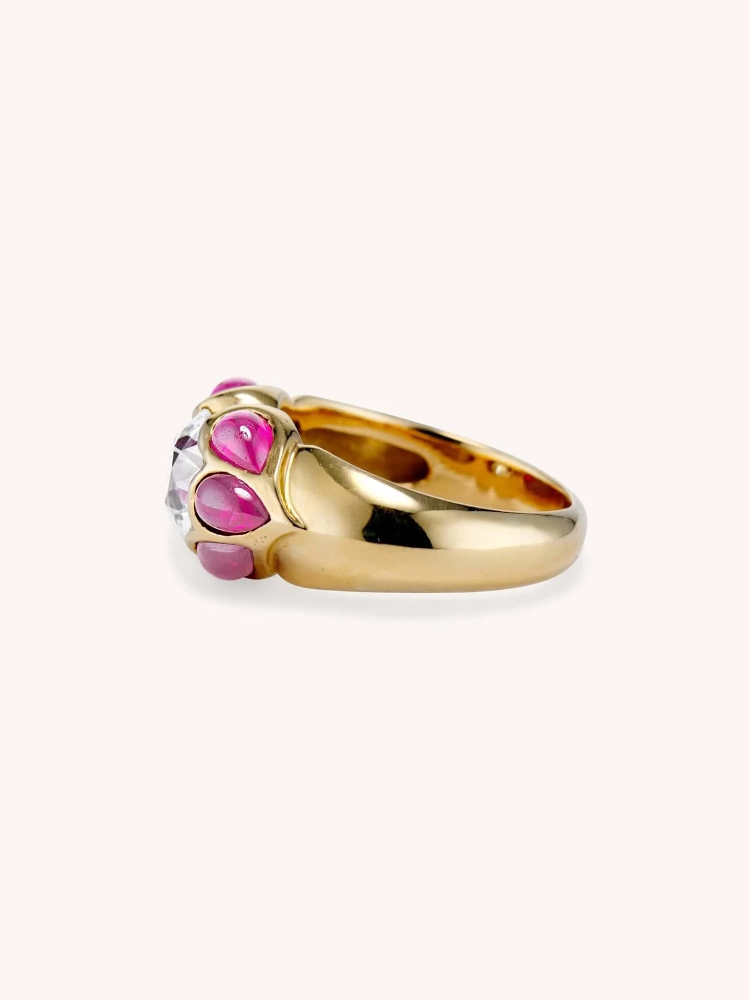 Retro 2.12 Carat Old European Cut Diamond and Ruby Ring - Image 3