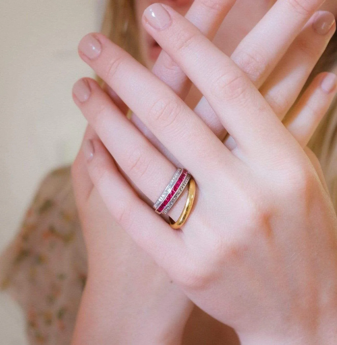 Vintage Ruby and Diamond Band - Image 4
