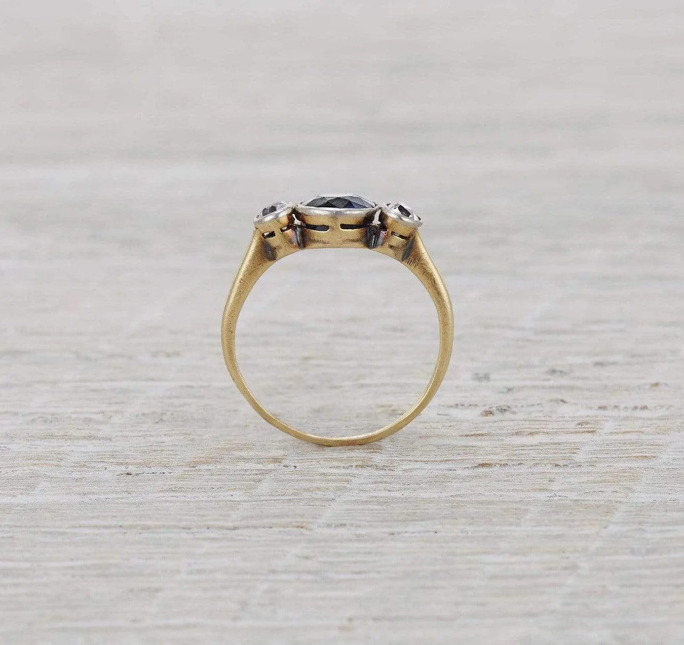 Vintage Sapphire & Diamond Engagement Ring - Image 4