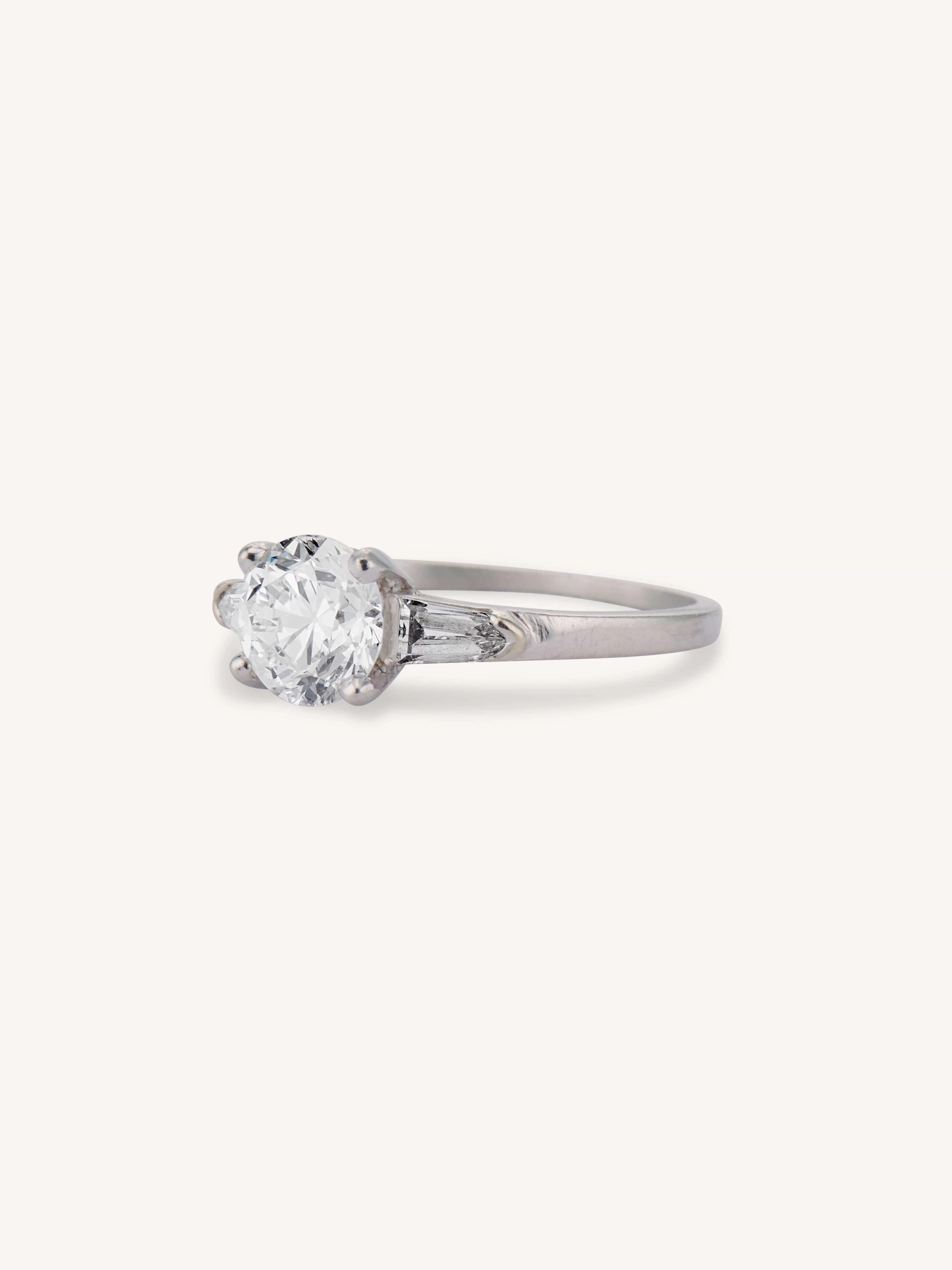 Tiffany & Co. Late Art Deco 1.01 Carat Old European Cut Diamond Platinum Vintage Engagement Ring - Image 4