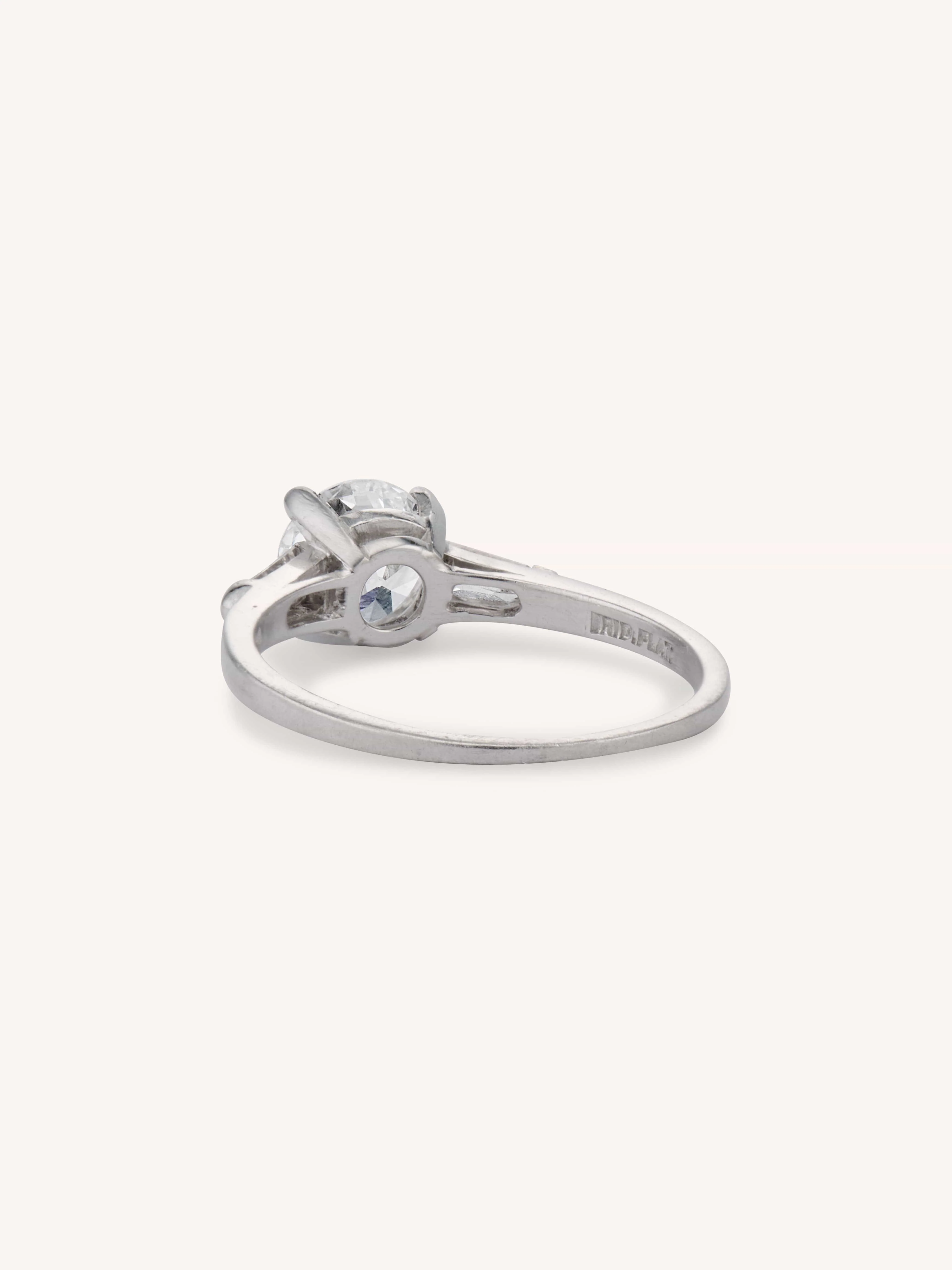 Tiffany & Co. Late Art Deco 1.01 Carat Old European Cut Diamond Platinum Vintage Engagement Ring - Image 5
