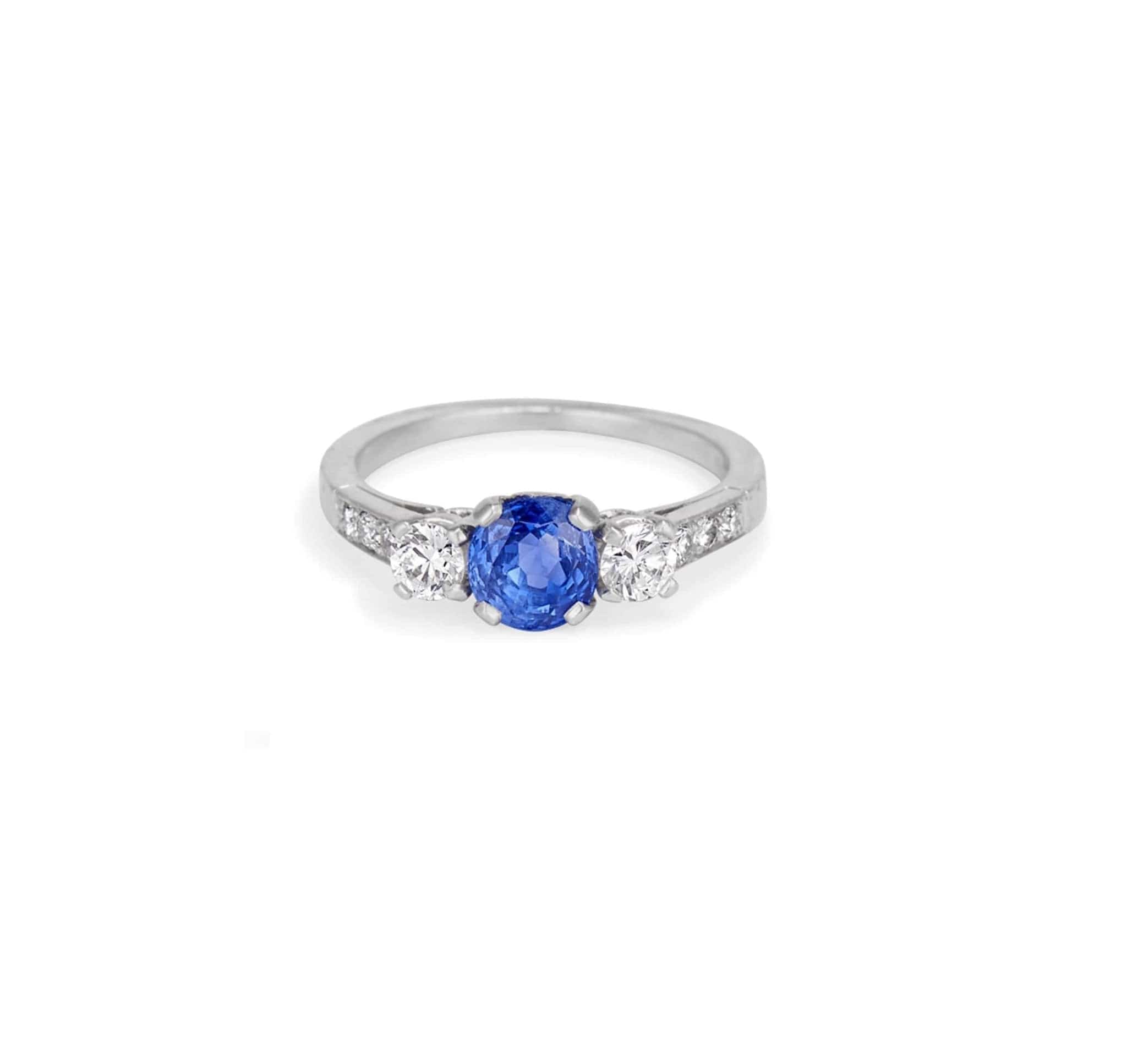 1.10 Carat Tiffany & Co Sapphire & Diamond Ring - Image 2