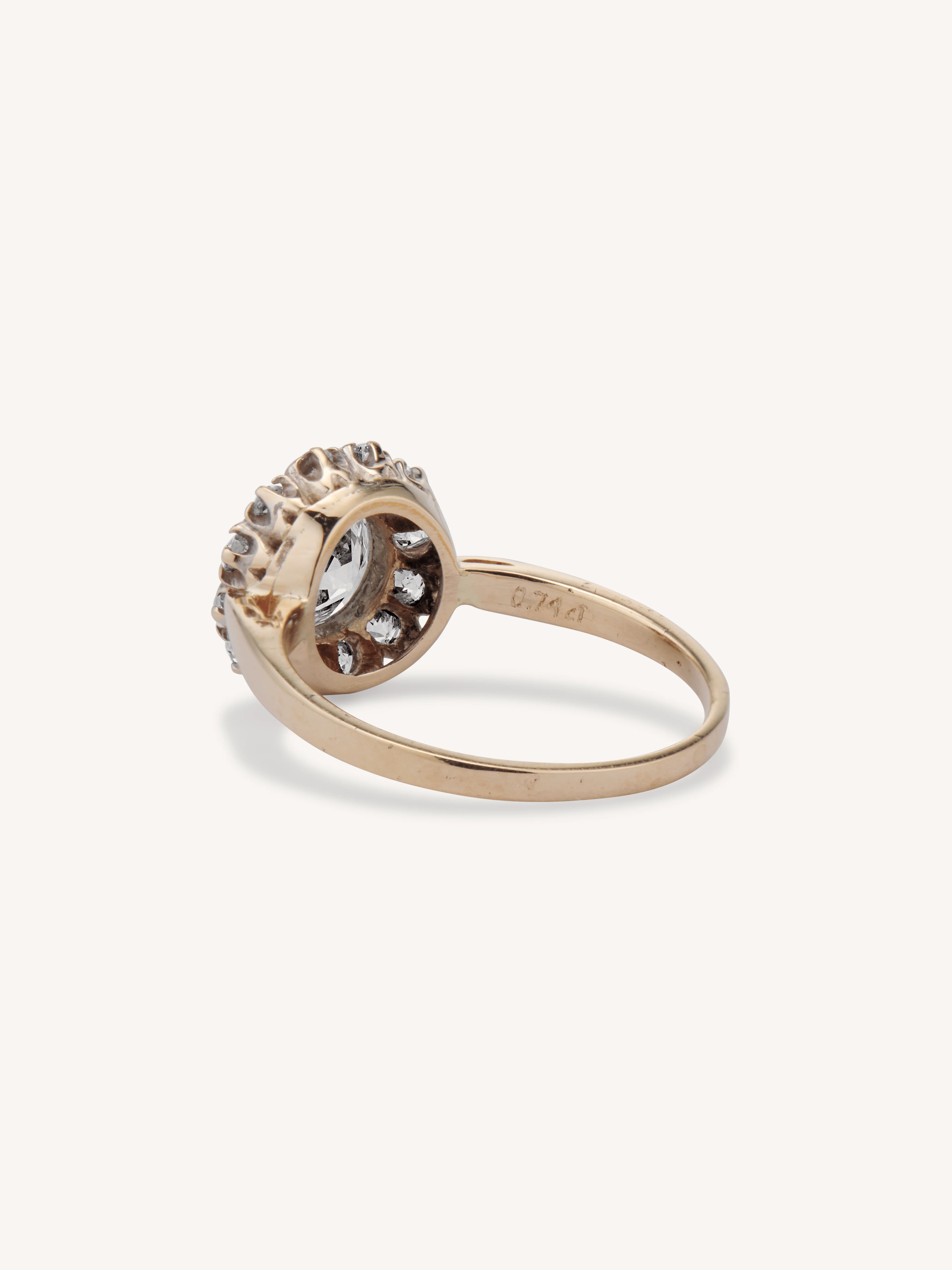 Late Art Deco Transitional Cut Diamond Cluster Engagement Ring - Image 5