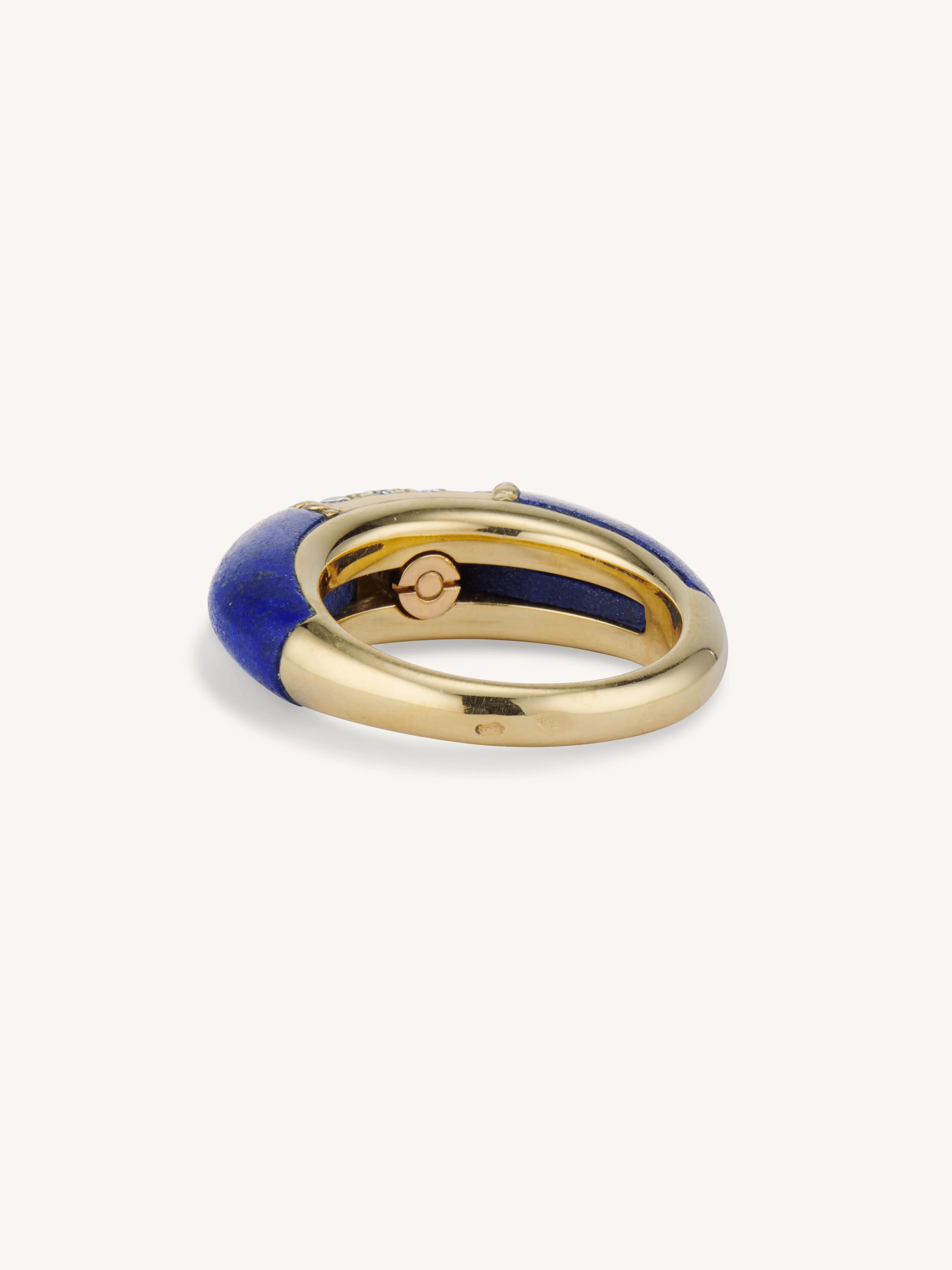 Vintage 1970's Van Cleef & Arpels Lapis Lazuli Diamond & 18K Yellow Gold 'Philippine' Ring, France - Image 5