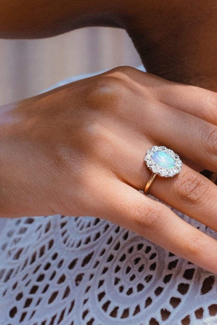 Victorian Diamond and Opal Cluster - Image 5