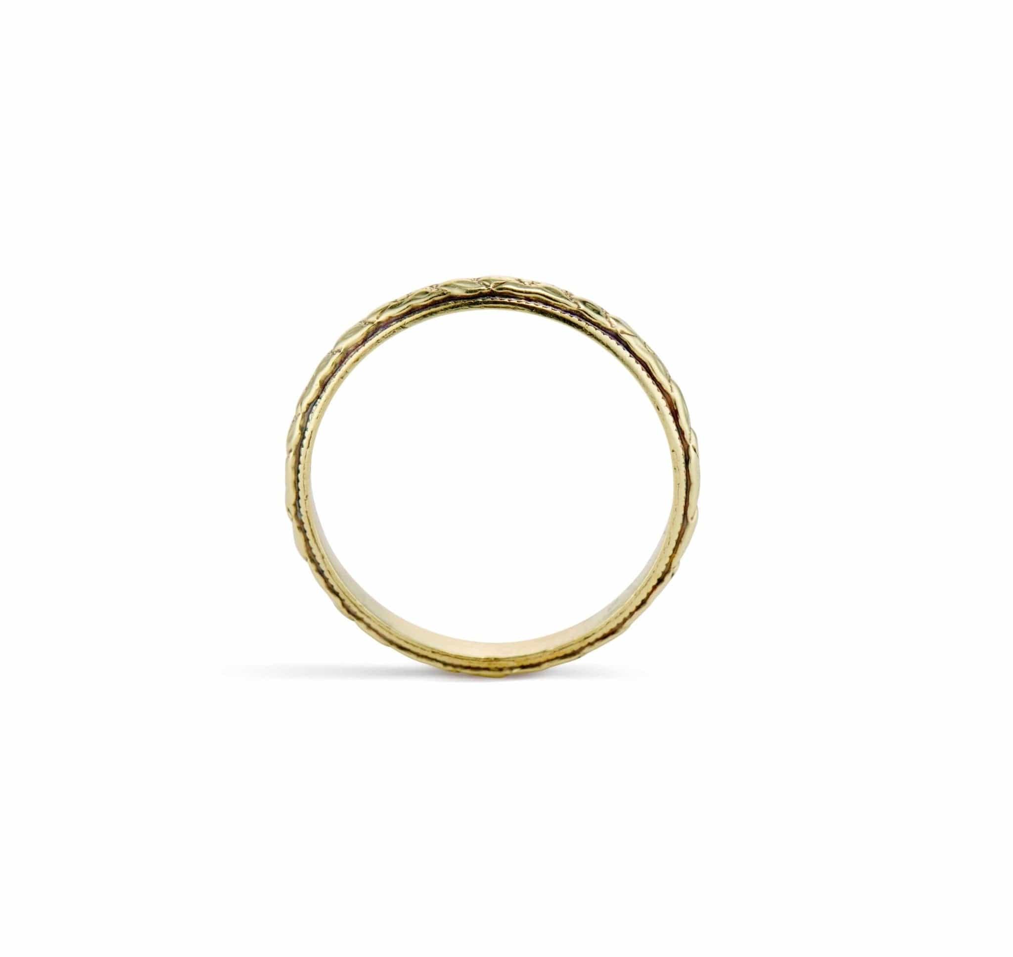 Werner 1920s Forget-Me-Not Gold Wedding Band - Image 3