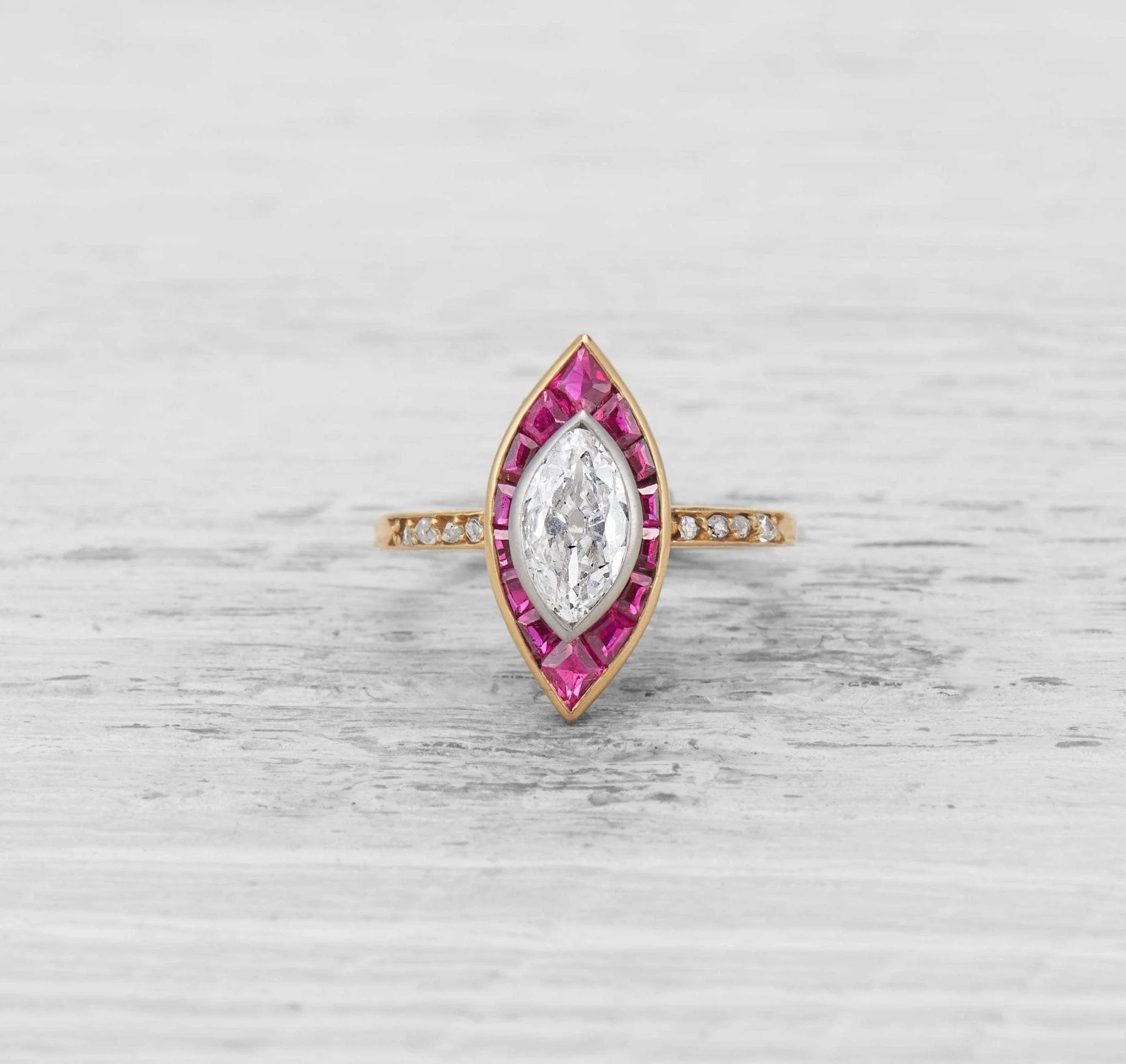 .67 CARAT CARTIER DIAMOND AND RUBY ENGAGEMENT RING - Image 2