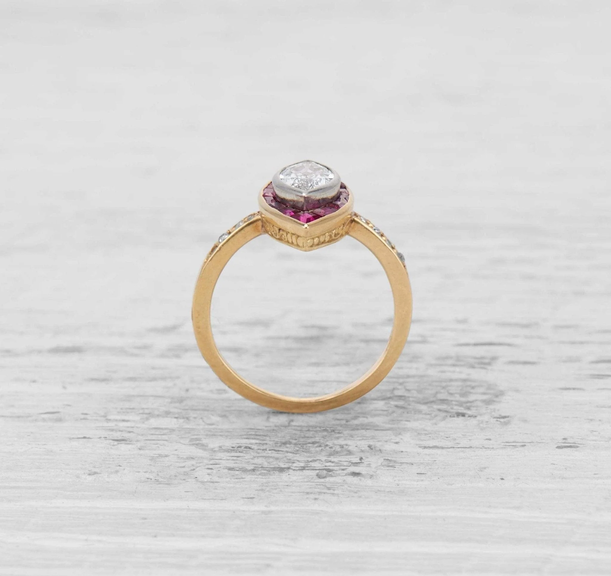 .67 CARAT CARTIER DIAMOND AND RUBY ENGAGEMENT RING - Image 4